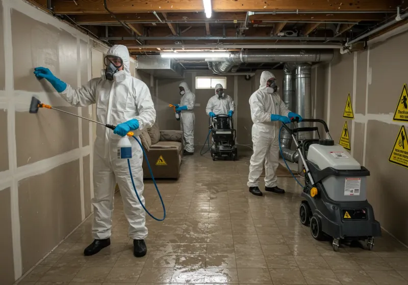 Basement Moisture Removal and Structural Drying process in Huguley, AL